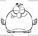 Drunk Pudgy Bird Clipart Cartoon Outlined Coloring Vector Cory Thoman Royalty sketch template