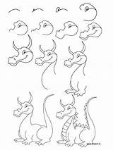 Dragon Drawing Draw Step Easy Simple Dragons Thedrawbot Kids Sketch Faire Learn Un sketch template