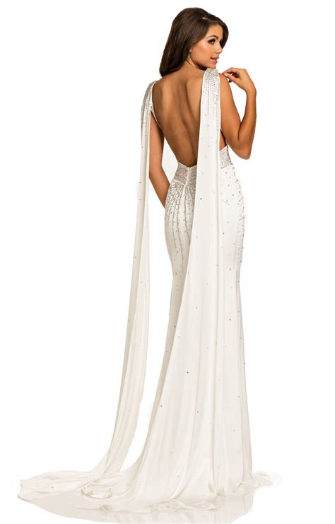 johnathan kayne 8010 v neckline open back goddess long dress prom dress