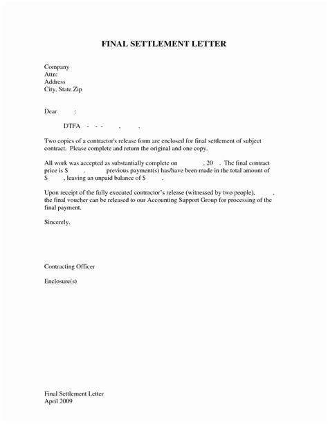payment settlement letter format dannybarrantes template
