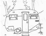 Coloring Pages Camper Rv Travel Airstream Trailer Trailers Campers Printable Color Drawing Vintage Board Embroidery Adult Line Getdrawings Choose Instant sketch template