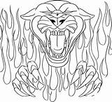 Panther Flaming Panteras Panthers Pantera Dragoart Skull Getcolorings Greatest sketch template