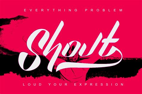 sexy shout 417 logo font bundles