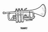 Trumpet Colorare Strumenti Instrumentos Instrumenty Trompette Kolorowanka Musique Musicales Muzyczne Musicali Trompeta Dzieci Trombon Vector Tromba Dibujos Fortepian Plakat Bambini sketch template