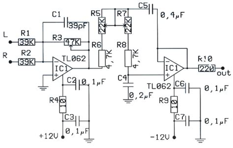 basic  electronics  pass filter subwoofer circuit