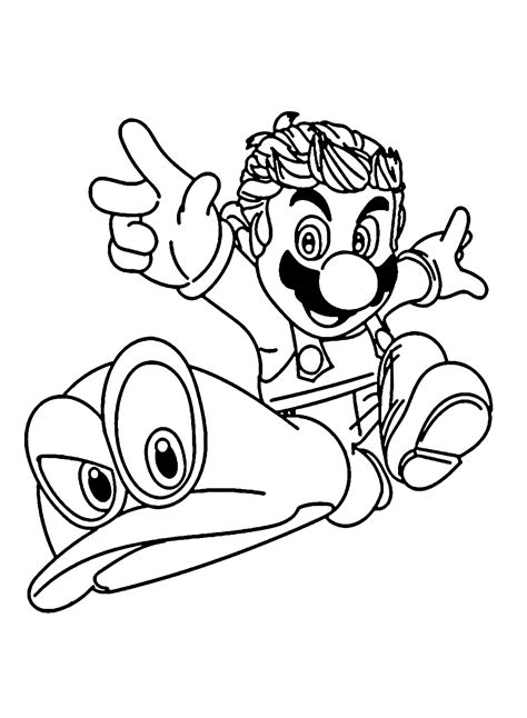super mario odyssey printable coloring page  printable coloring pages