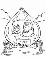 Coloring Pages Shrek Fiona Married Just Carriage Onion Princess Friendly Drawing Disney Were They Printable Kid Wedding Colouring Kids Cartoon sketch template