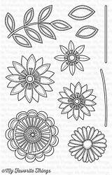 Stamps Mft Flower Flowers Funky Stamp Clear sketch template