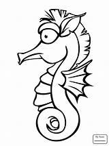Seahorse Coloring Cute Drawing Pages Outline Template Printable Sea Horse Easy Templates Brutus Buckeye Cartoon Shape Colouring Clipart Clip Crafts sketch template