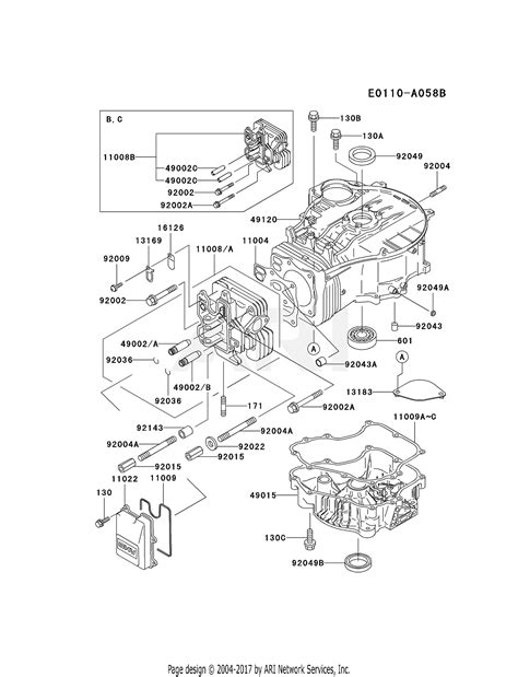 kawasaki fcv   stroke engine fcv parts diagram  cylindercrankcase