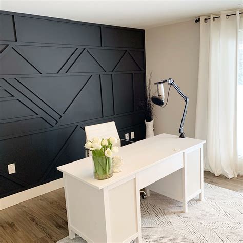 black accent wall real wood  laminate