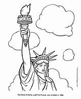 Liberty Statue Coloring Pages Printable Outline Kids Sheet Symbols Monuments States Cliparts Clipart American Book National Drawing July 4th Patriotic sketch template