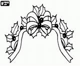 Christmas Garland Holly Coloring Pages Garlands Wreaths Oncoloring sketch template