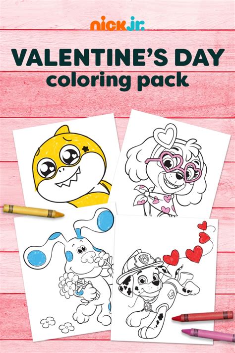 nick jr valentines day coloring pack nickelodeon parents