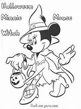 Halloween Coloring Pages Minnie Witch Mouse Disney Print sketch template