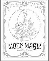 Coloring Pages Moon Book Shadows Kids Magic Pagan Books sketch template