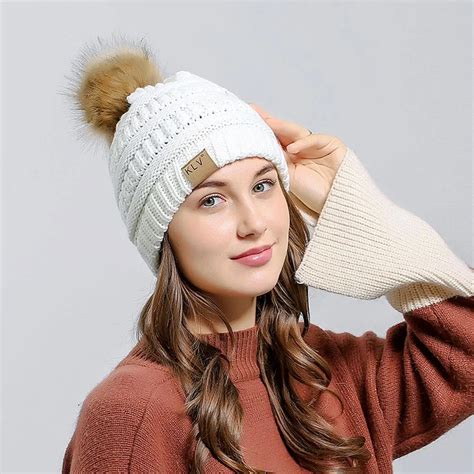 knitted beanie cap  thicker cashmere warm winter hats