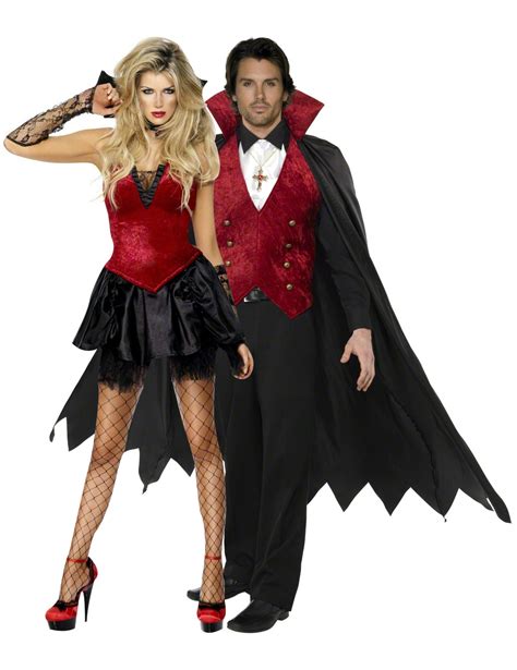 vampir paarkostuem halloween verkleidung schwarz rot paarkostuemeund guenstige faschingskostueme