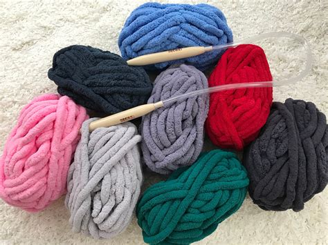 chunky knit chenille yarn chunky knit chenille yarn arm knit etsy