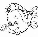 Fish Coloring Flounder Pages Cartoon Clipart Disney Little Mermaid Happy Print Simple Printable Pdf Color Small Template Templates Colouring Kids sketch template