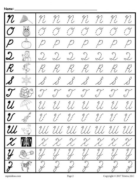 Cursive Alphabet Worksheets Free Printable Printable World Holiday