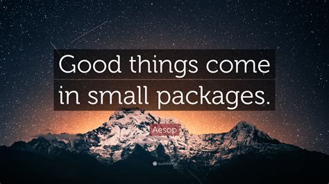aesop quote “good things come in small packages ”