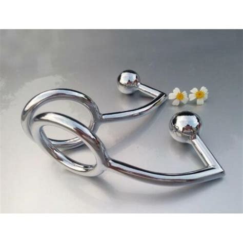 stainless steel anal hook with anal beads bdsm anal hook metal butt