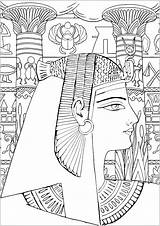 Coloring Egypt Queen Pages Easy Children Color Kids Egypte Egyptian Ancient Hieroglyphs Background Version Drawings Magnificent Pillar Et Adult Funny sketch template