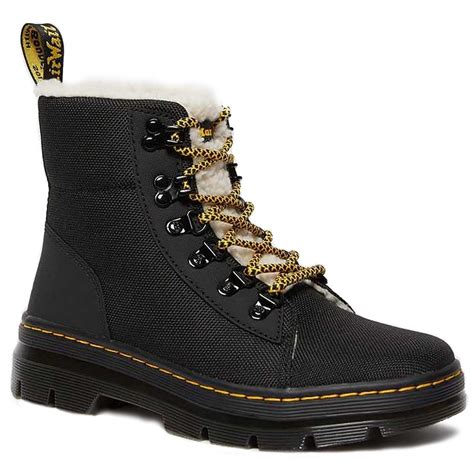 dr martens combs womens faux fur lined ankle boots black
