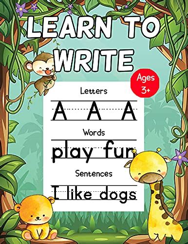 handwriting practice book  kids learn  write writing workbook  sight words  baby