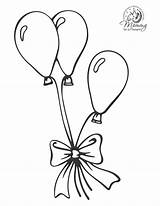 Balloons Balloon Line Drawing Party Getdrawings sketch template