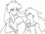 Kagome Iy Lineart Deviantart sketch template