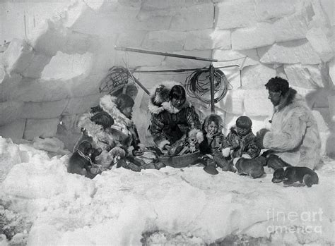 family  eskimos  igloo photograph  bettmann fine art america