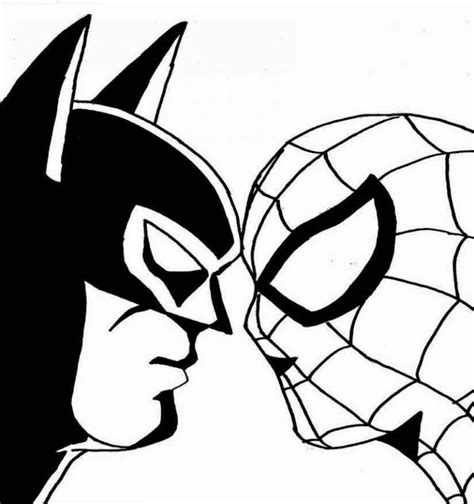coloriage batman  spiderman  imprimer