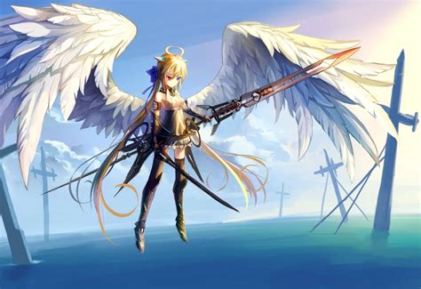 Anime Angel Wings Wallpapers Hd Wallpapers Library