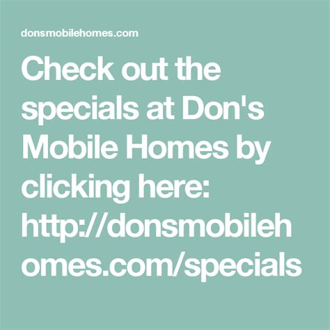 pin  dons mobile homes specials
