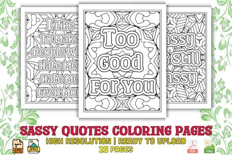 sassy quotes coloring pages graphic  protabsorkar creative fabrica