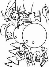 Coloring Snowman Pages Kids Printable Line Building Coloring4free Color Drawing Winter Print Making Getdrawings Library Clipart Popular Cartoon Fun sketch template