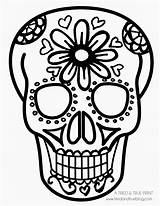 Skull Easy Drawing Drawings Skeleton Sugar Face Muertos Los Skulls Dia Calavera Dead Mask Step Cool Simple Draw Clipart Flower sketch template