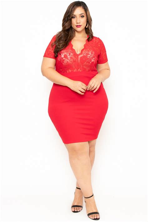 Plus Size Lace Top Dress Red 1x Red Lace Top Dress Red Dress