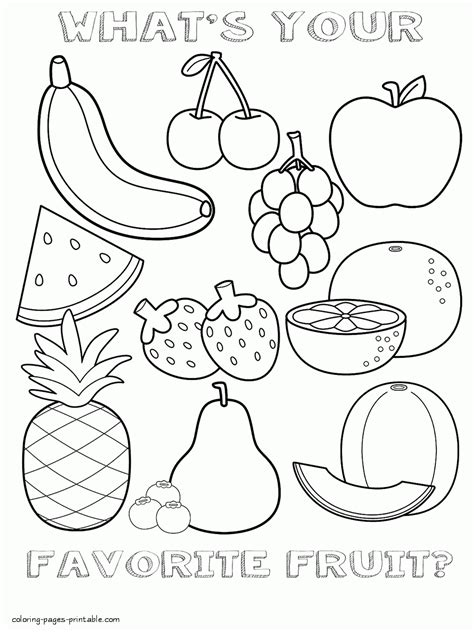 healthy food coloring pagets  printable cute  kids coloring home