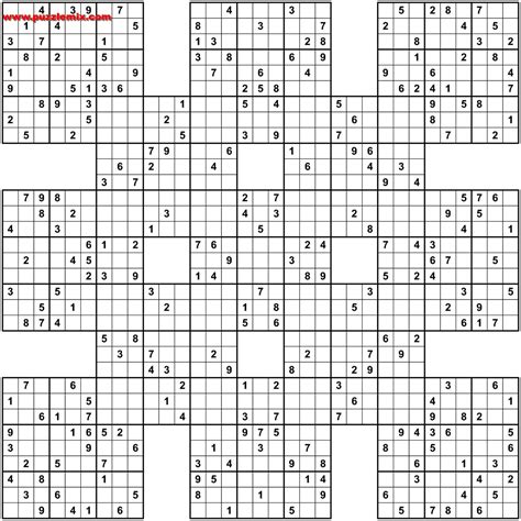 printable  grid samurai sudoku sudoku printable sudoku printables