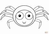 Spider Coloring Cartoon Cute Spiders Pages Printable Template Halloween Trapdoor Easy Templates sketch template