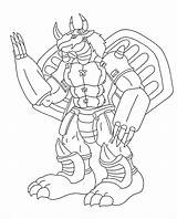 Wargreymon Line Digimon Deviantart sketch template