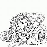 Buggy Voiture Colorier Coloriages Colorir Transport Flamme Tunado sketch template