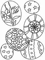 Easter Coloring Eggs Decorated sketch template