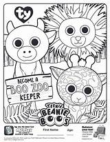 Coloring Beanie Pages Boo Boos Meal Happy Teenie Mcdonalds Colorear Colouring Sheet Para Printable Mcdonald Zoo Rocks Ty Kids Color sketch template