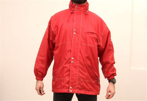 high neck oversized red windbreaker unisex waterproof jacket