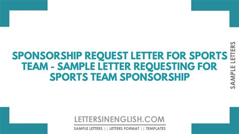 sponsorship request letter  sports team sample letter requesting