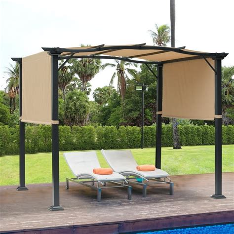 outsunny    outdoor pergola gazebo  sun shades patio steel canopy shades walmartcom